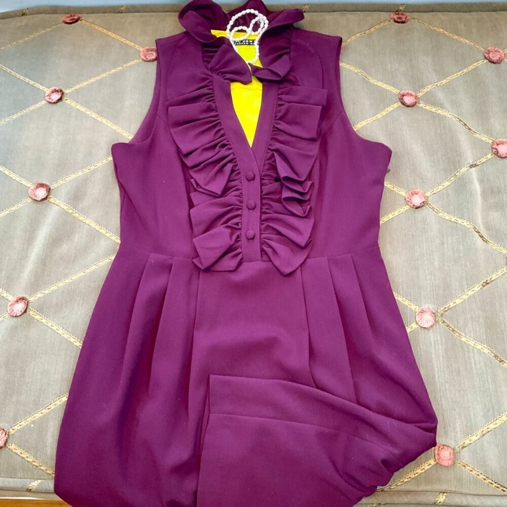 Marc New York Dress Ruffle Neck Knit Wine (6) - Picture 6 of 9